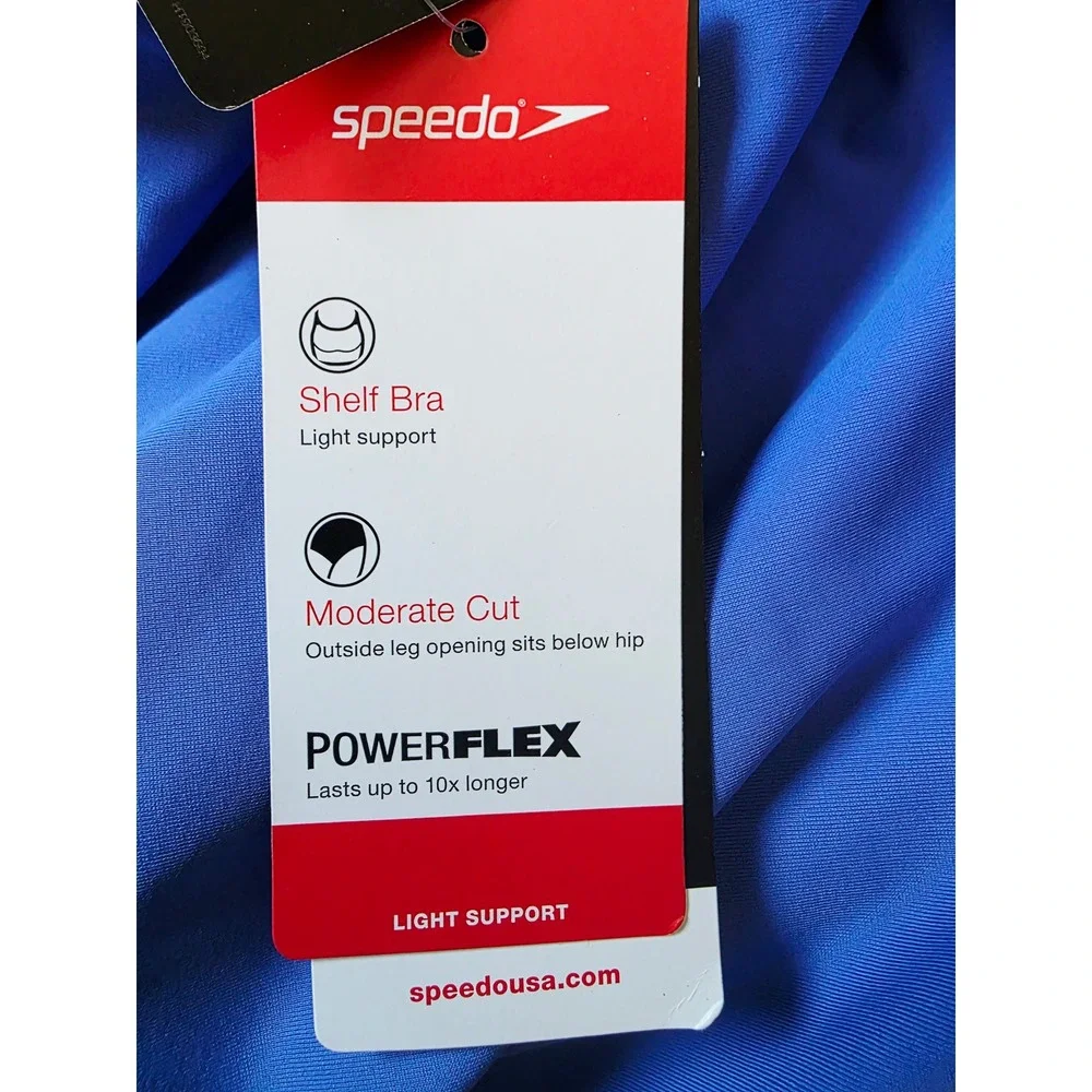 Speedo Womens 18 PowerFLEX One‎ Piece Swimsuit Hyper Blue NWT RV $68